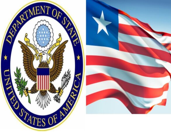 Liberia S Human Rights Situation Remains Poor Says Latest US State Dept   US State Dept Logo And Liberian Flag 585x452 